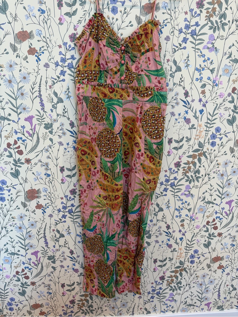 Farm Rio Printed Pineapple-Print Jumpsuit